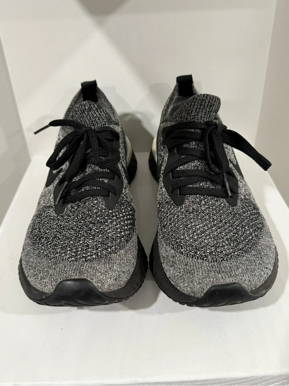 Nike Women’s Knit Lace-Up Sneakers - Black and Gray